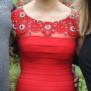 Red Sherri Hill Beaded Homecoming/Cocktail Dress